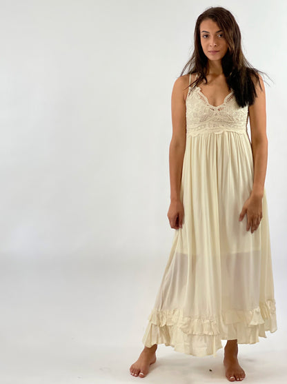 Ivory Melina Lace Dress-Maxi