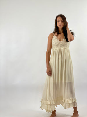 Ivory Melina Lace Dress-Maxi