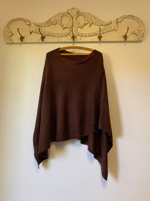 Lightweight Sweater Poncho - Neutral