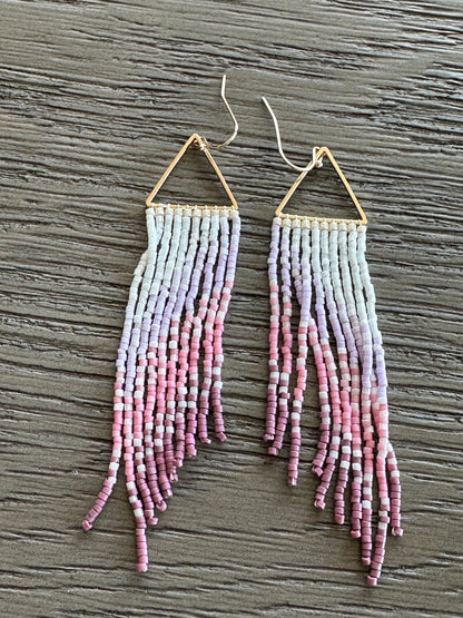 Sparkly Triangle Seed Earrings