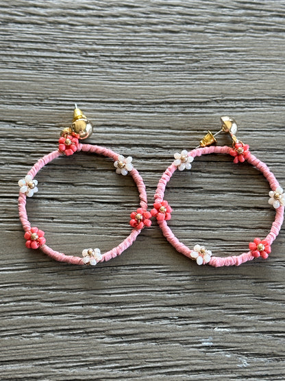8414 Hoop & Daisy Earrings
