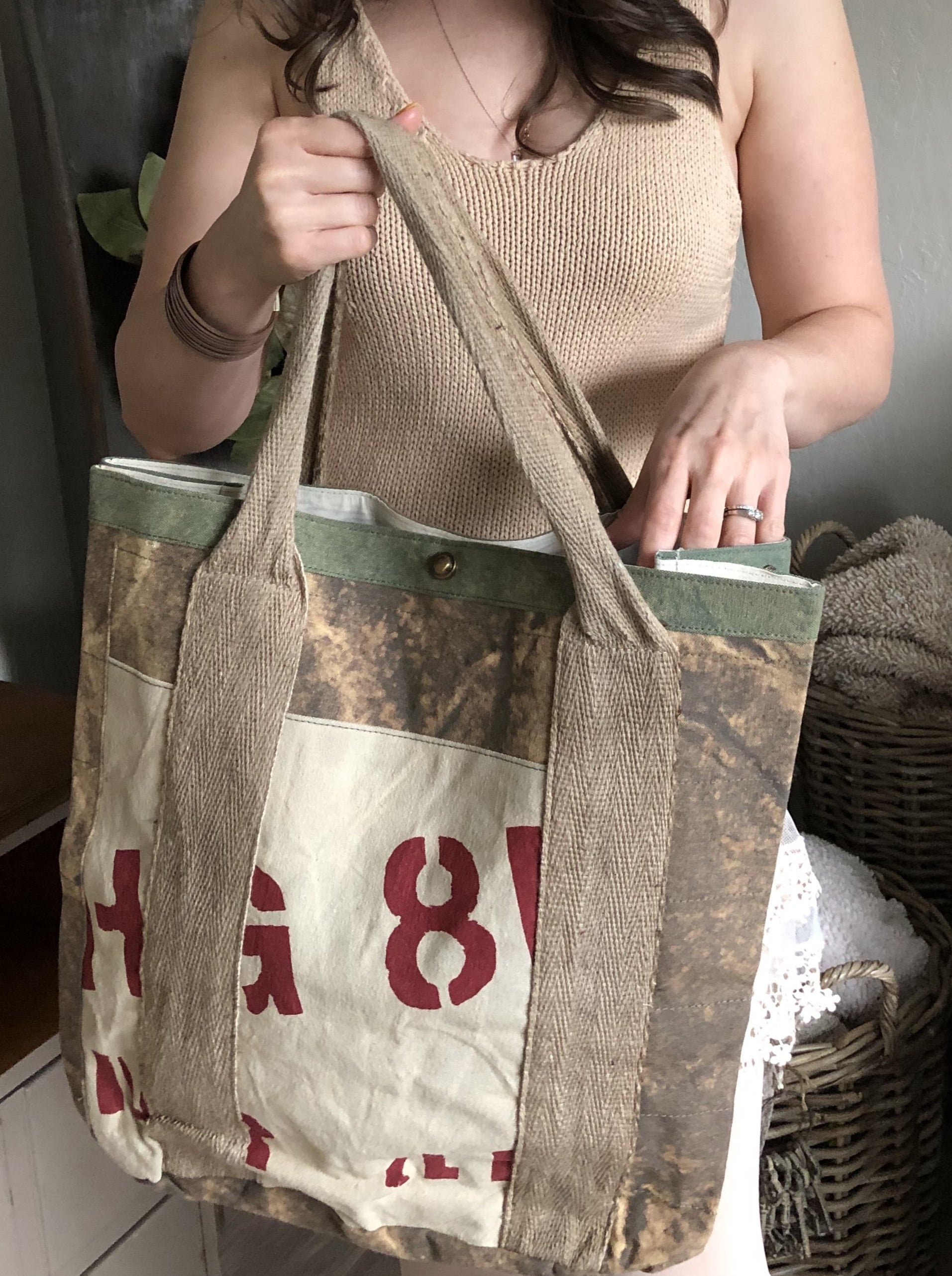 Red Writing Canvas Tote